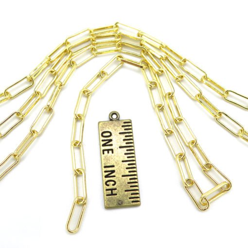 C925-C - gold plated long oval cable chain