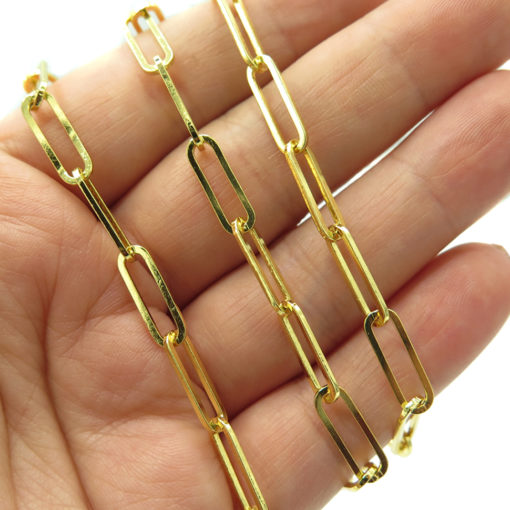 C930-c - gold plated large oval cable chain
