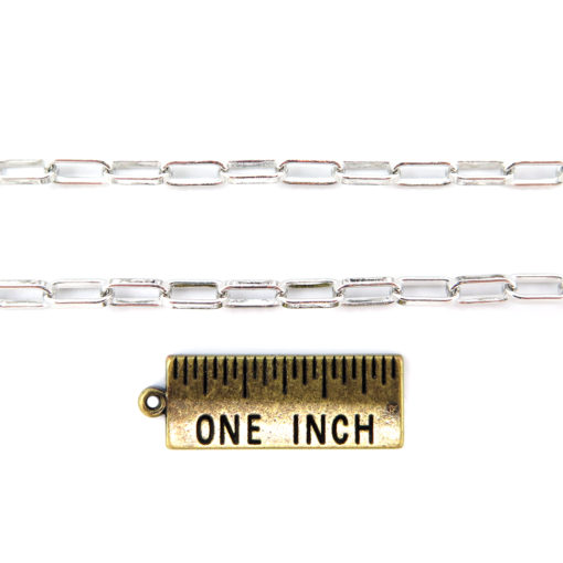 C936-B rhodium plated large oval cable chain