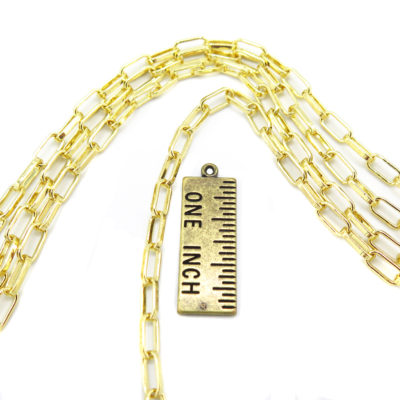 C936-C gold plated long oval cable chain