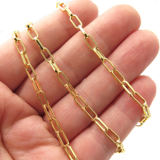 C936-C gold plated long oval cable chain