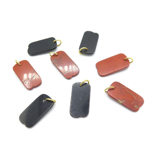 red and black stone pendants