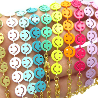 all colors smiley face enamel bracelets