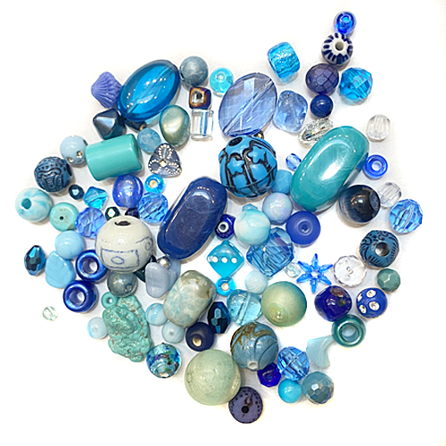 Vintage Mardi Gras Beads 55 Strand Colorful Glass Mix W/