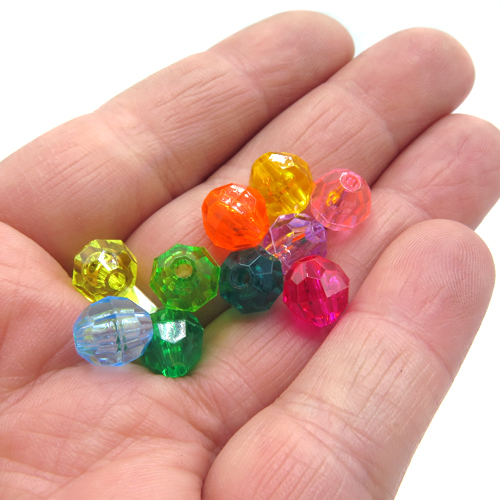 8mm Plastic Faceted Colorful Bead Set