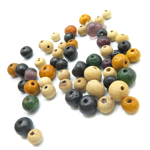 Random Mix of Natural Earth Tone Wood Beads